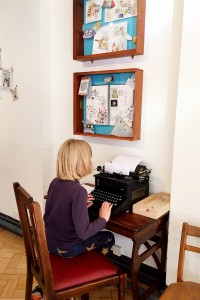 Old fashioned typing at TheStoryMuseum